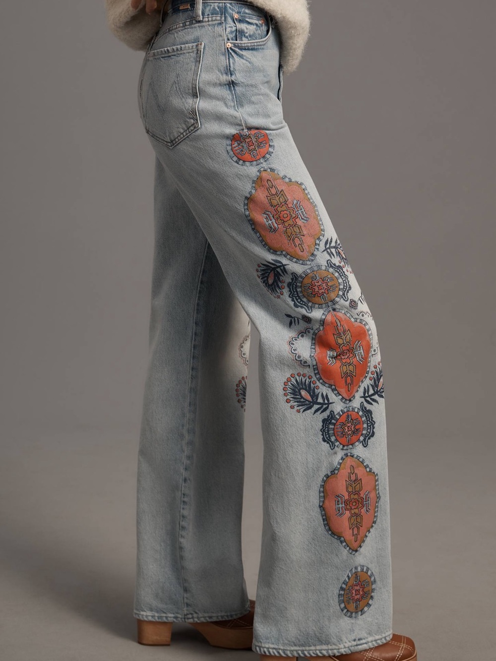 Mother The Maven Sneak High-Rise Wide-Leg Jeans size 30 NWOT - Picture 3 of 7